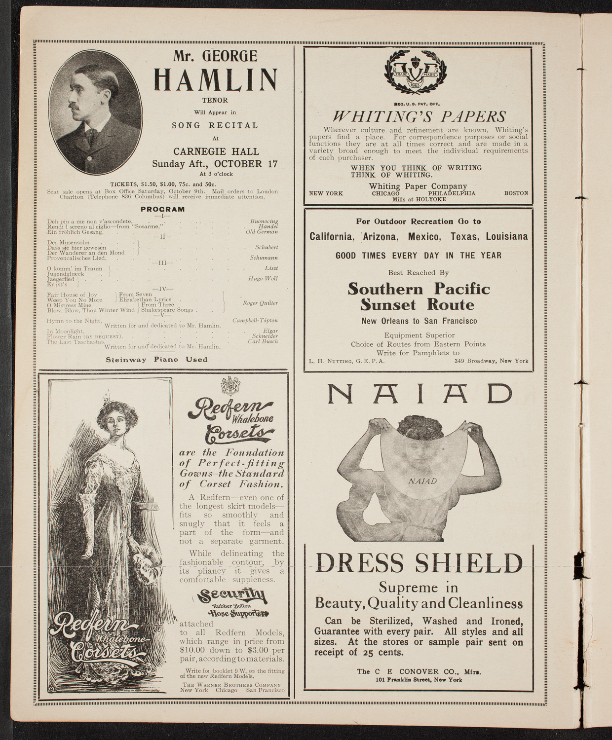Ludwig Wüllner, October 16, 1909, program page 2