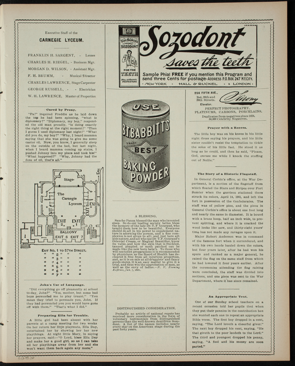 Hamilton Institute Dramatic Club, May 13, 1899, program page 3