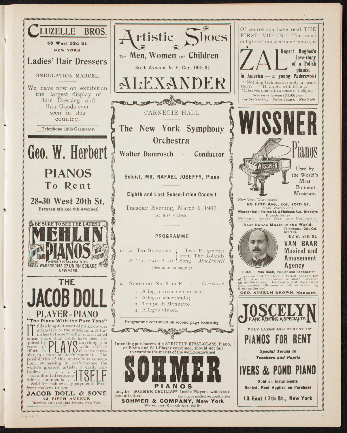New York Symphony Orchestra, March 6, 1906, program page 5