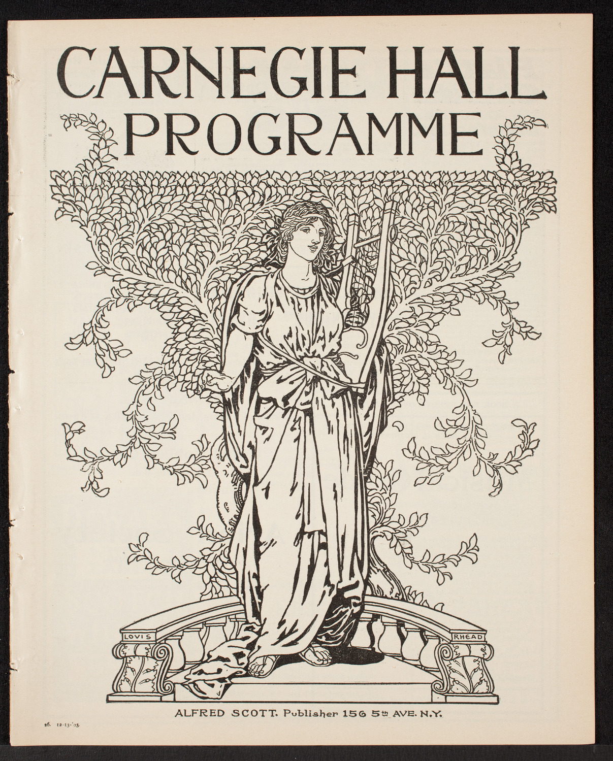 New York Symphony Orchestra, December 13, 1903, program page 1