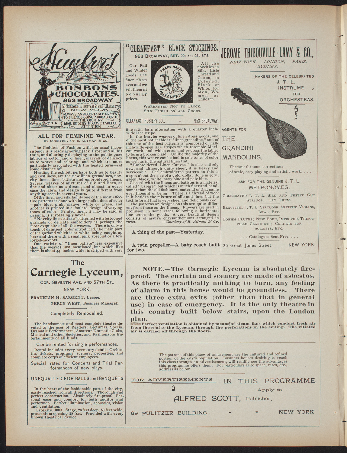 Amateur Comedy Club, April 21, 1897, program page 4