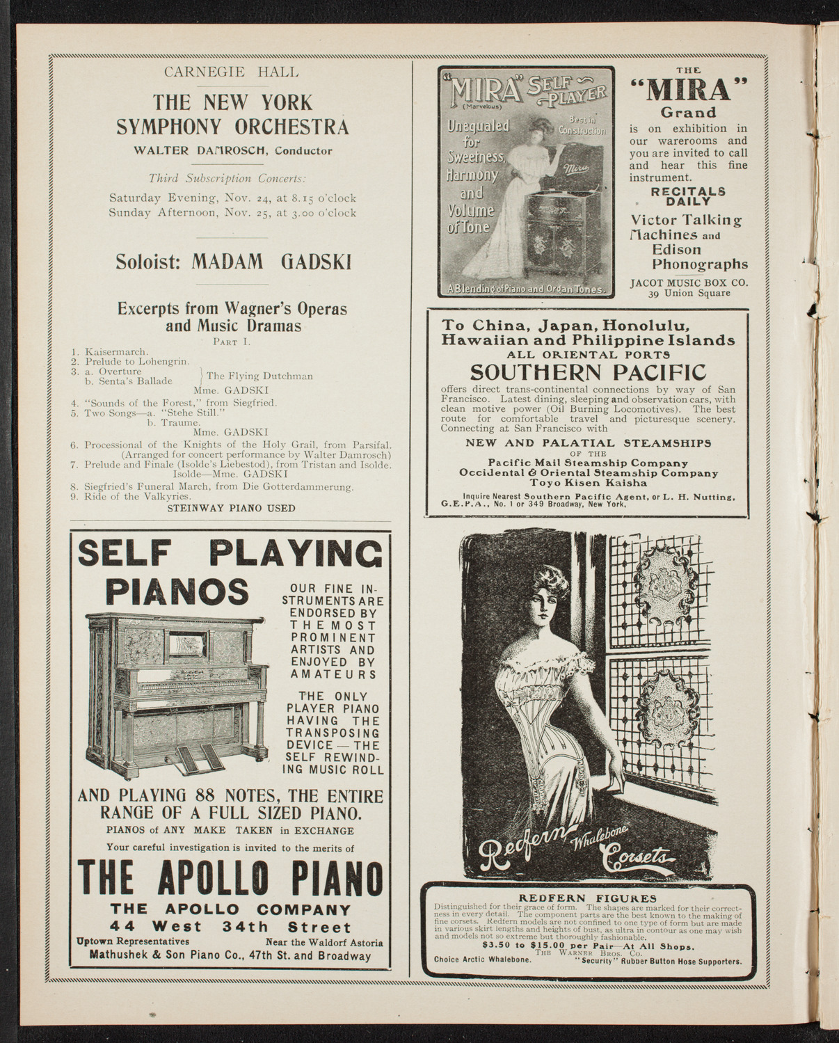 Josef Lhévinne, Piano, November 22, 1906, program page 2