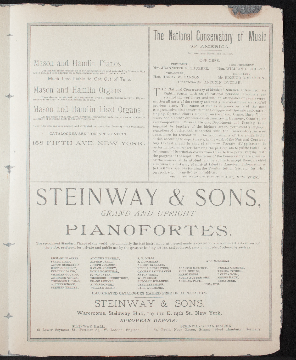 Frederic Dean Explanatory Lecture, November 10, 1892, program page 3