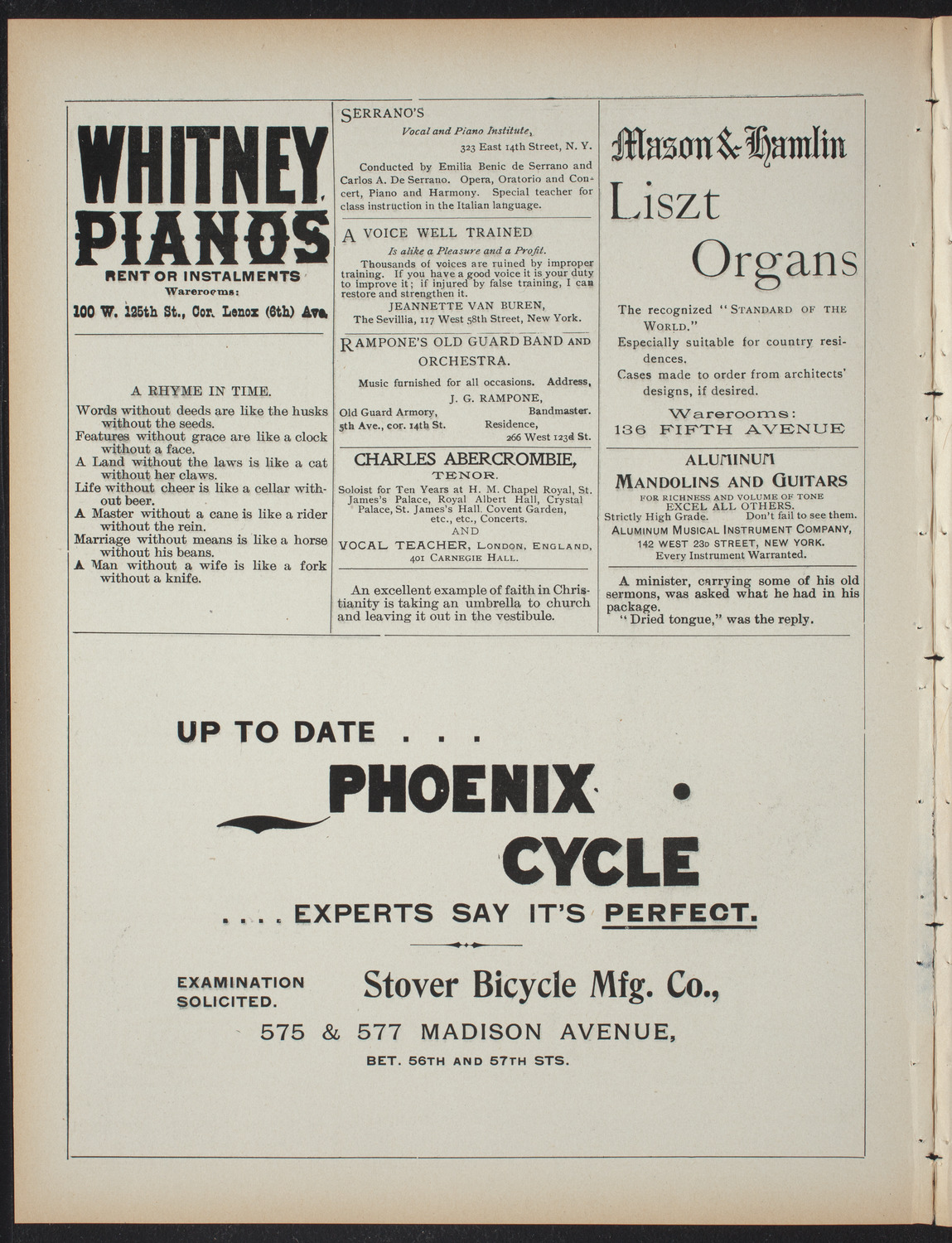 Anna Warren Story, April 9, 1897, program page 2