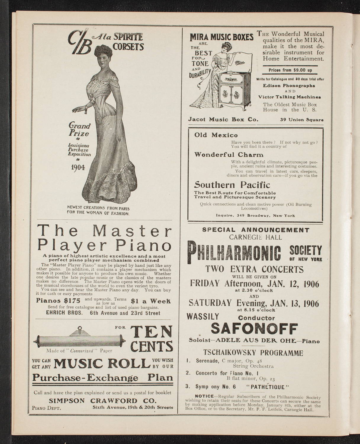 Johanna Gadski, Soprano, December 26, 1905, program page 8