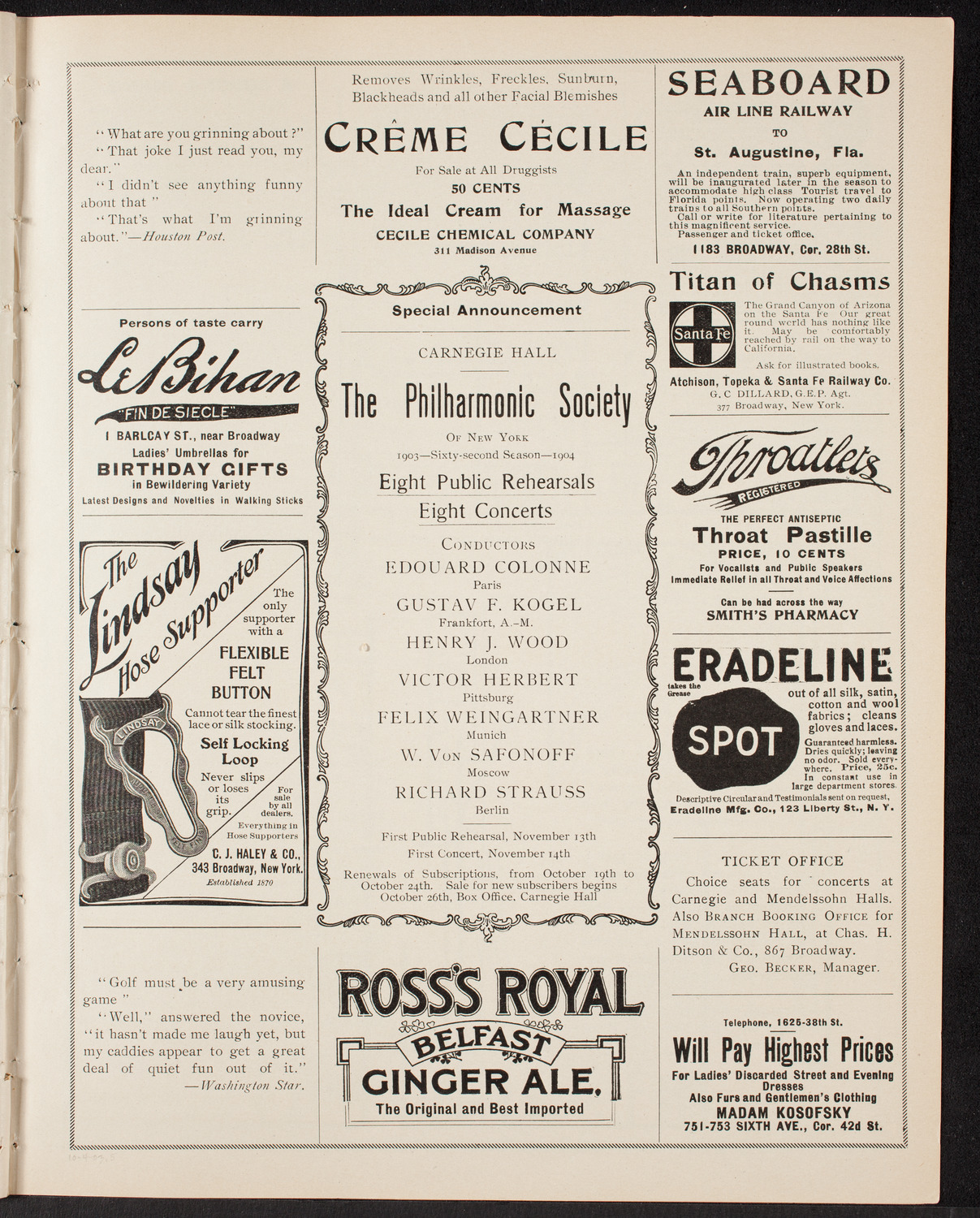 Sousa and His Band, October 4, 1903, program page 9