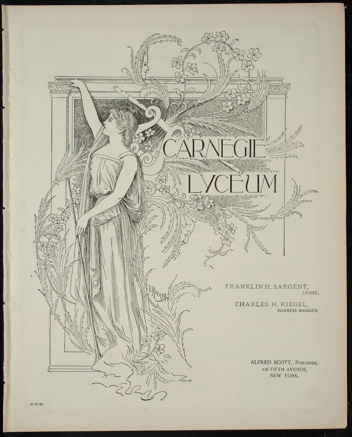 American Academy of Dramatic Arts, October 27, 1898, program page 1