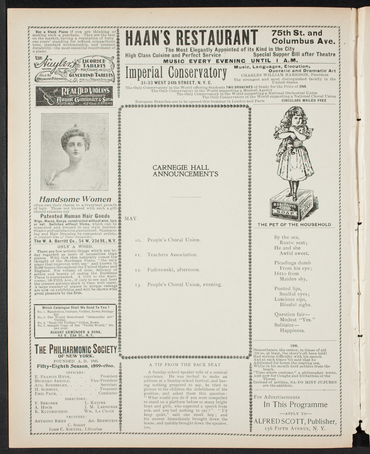 Mount Olivet Baptist Church 22nd Anniversary Service, May 6, 1900, program page 2