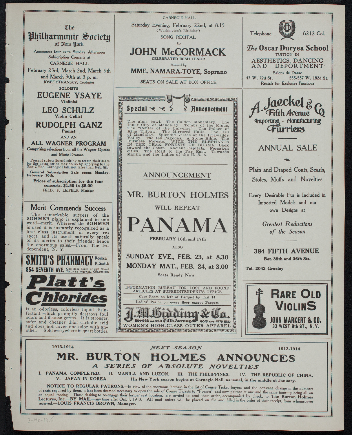 Burton Holmes Travelogue: Burma and Ceylon, February 9, 1913, program page 9