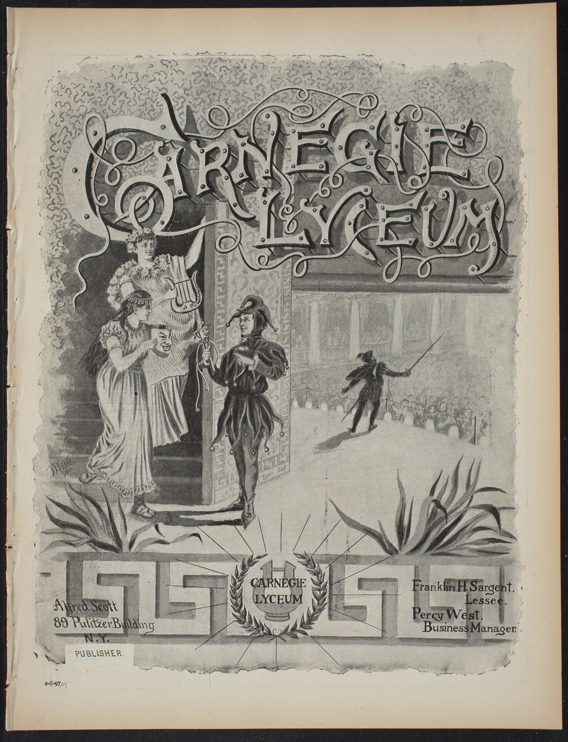 Saturday Morning Conferences on Comparative Literature, February 6, 1897, program page 1