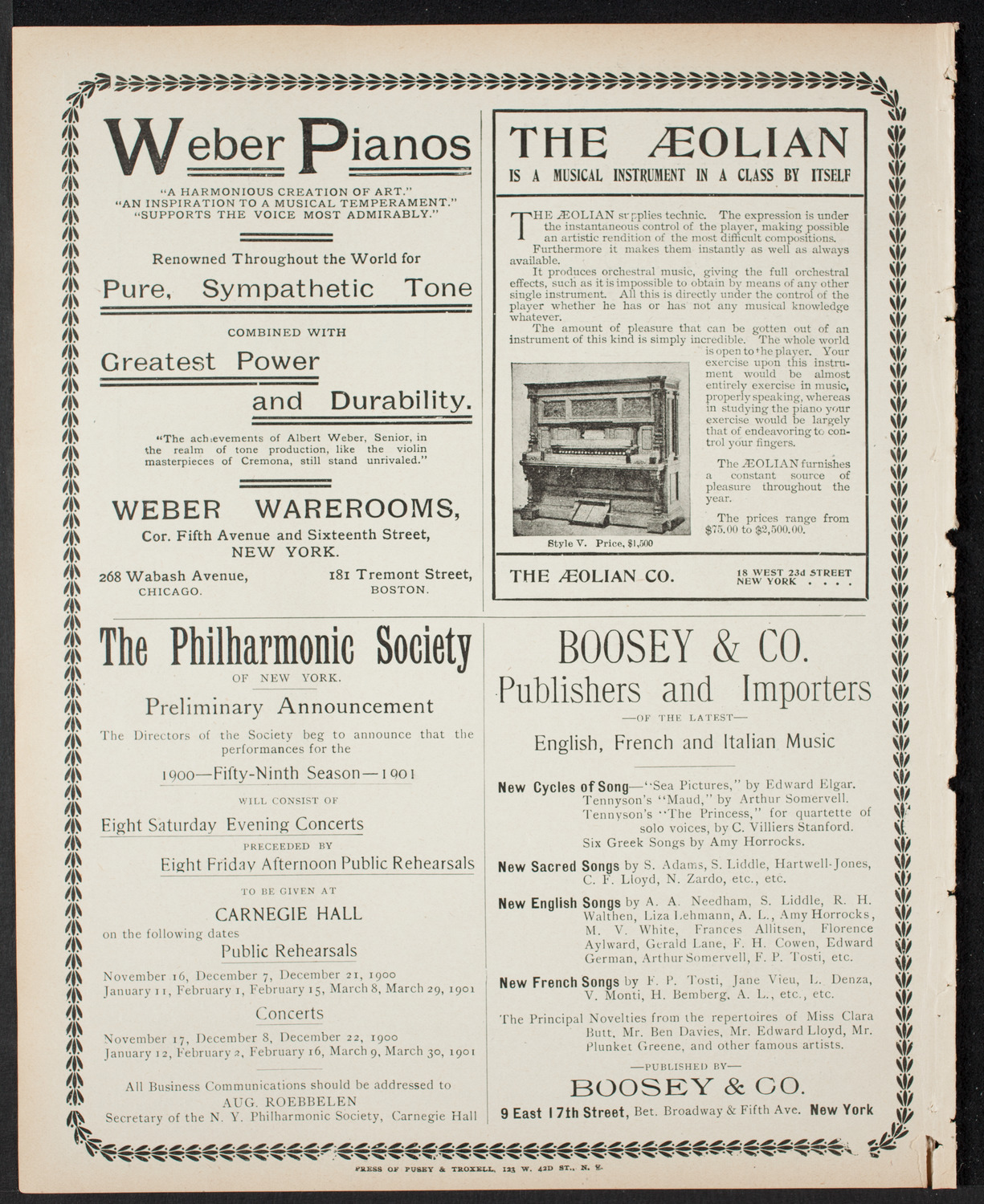 Ignacy Jan Paderewski, Piano, May 12, 1900, program page 8