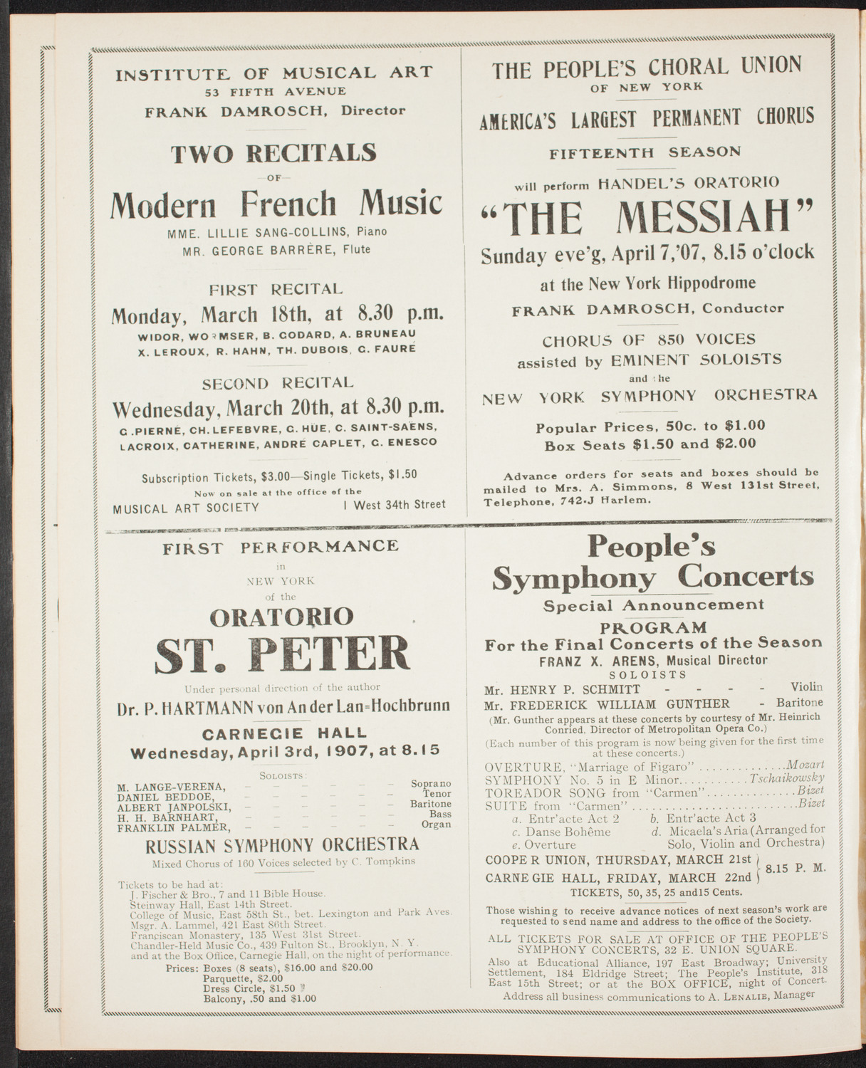New York Philharmonic, March 16, 1907, program page 10