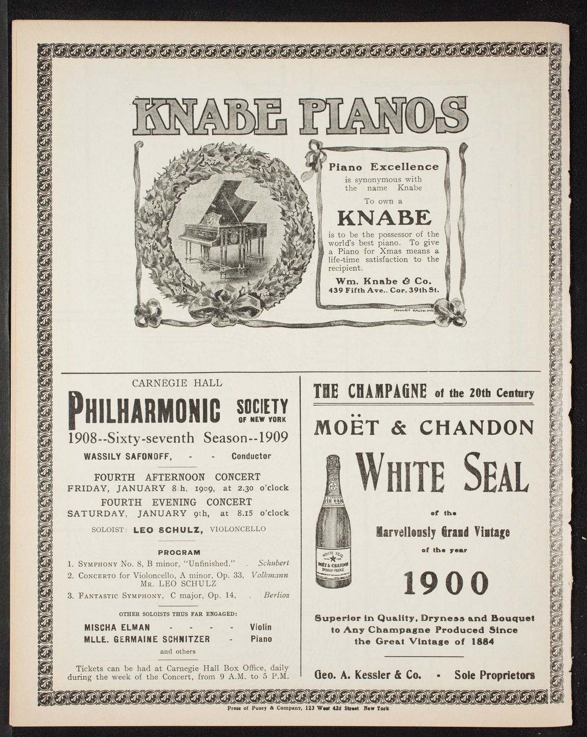 Fannie Bloomfield Zeisler, Piano, December 12, 1908, program page 12