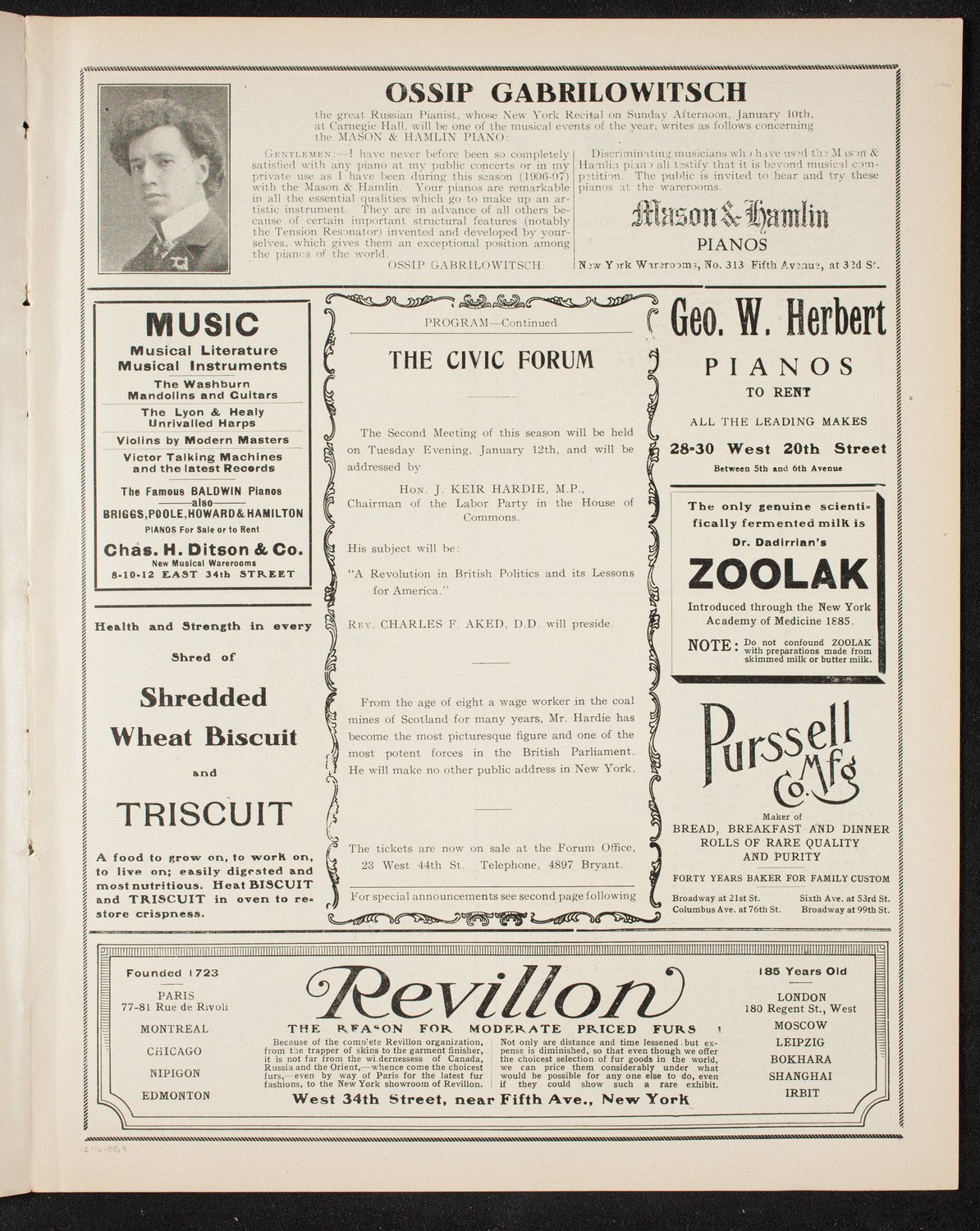 The Civic Forum, December 16, 1908, program page 7