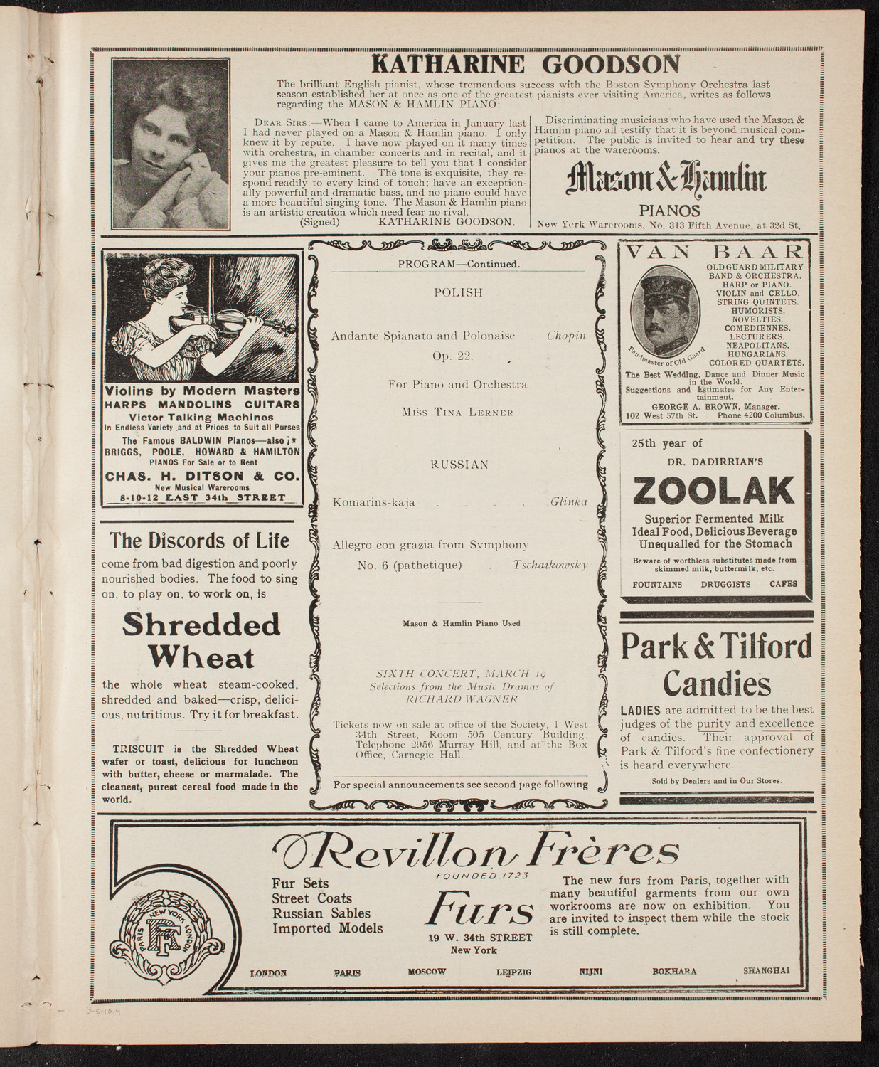 Symphony Concert for Young People, March 5, 1910, program page 7