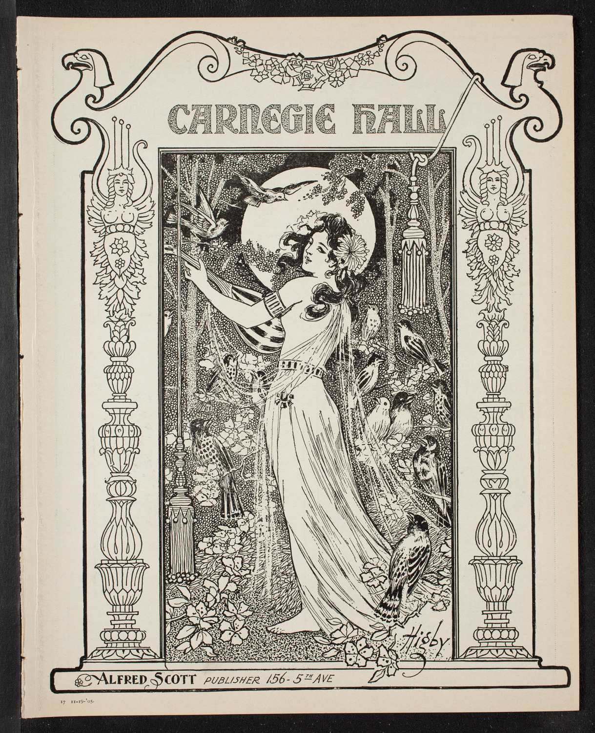 Alfred Reisenauer, Piano, November 19, 1905, program page 1