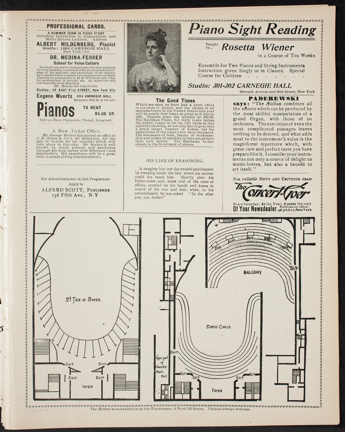 Anniversary Program of the New York Society for Ethical Culture, May 3, 1901, program page 3