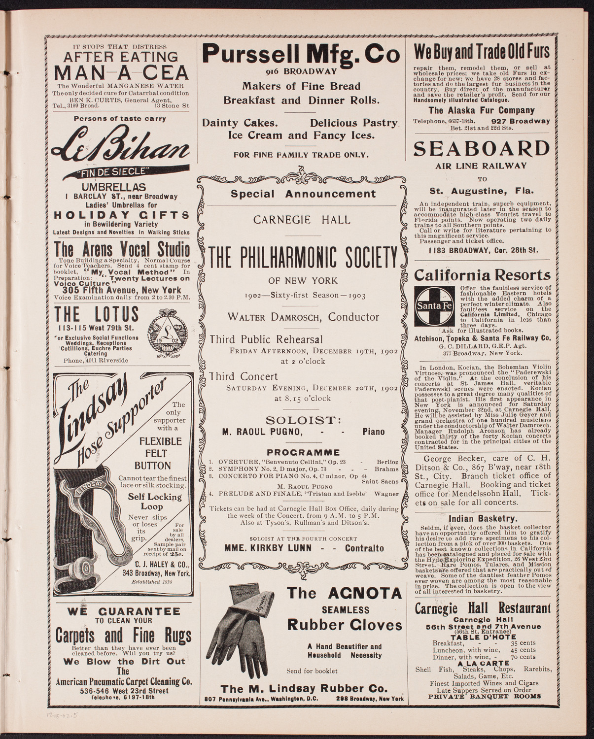 Musical Art Society of New York, December 18, 1902, program page 9