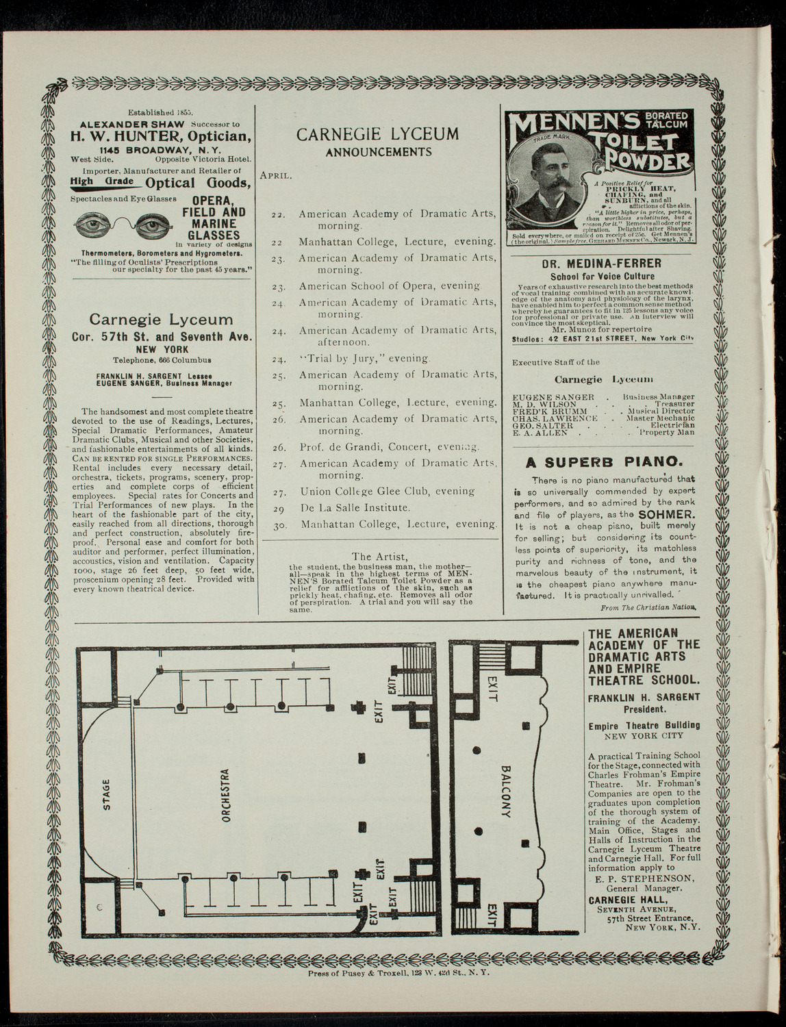 The Princeton University Triangle Club, April 20, 1901, program page 4