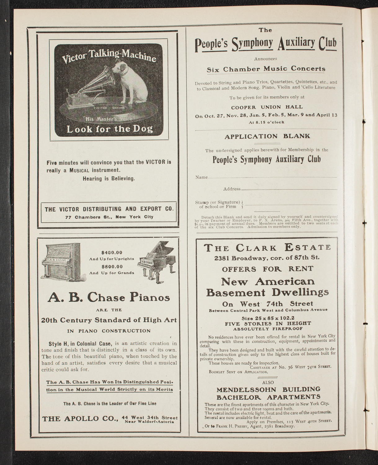 People's Singing Classes, April 30, 1905, program page 2