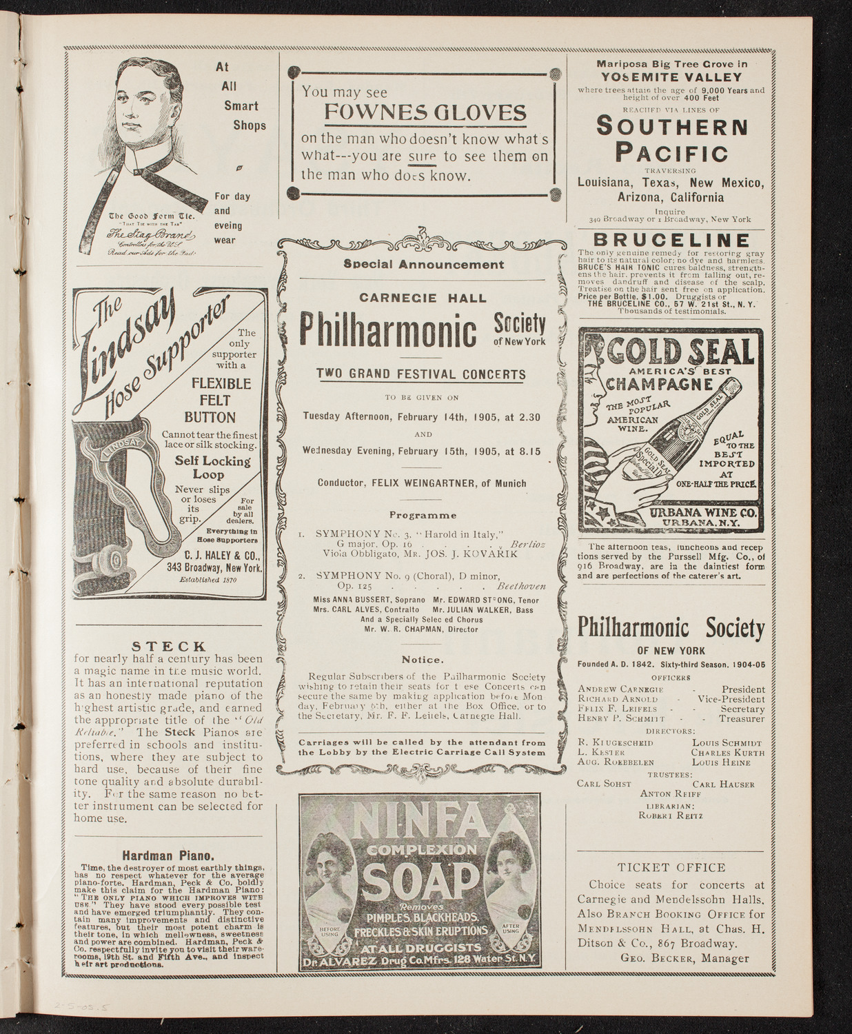 New York Symphony Orchestra, February 5, 1905, program page 9