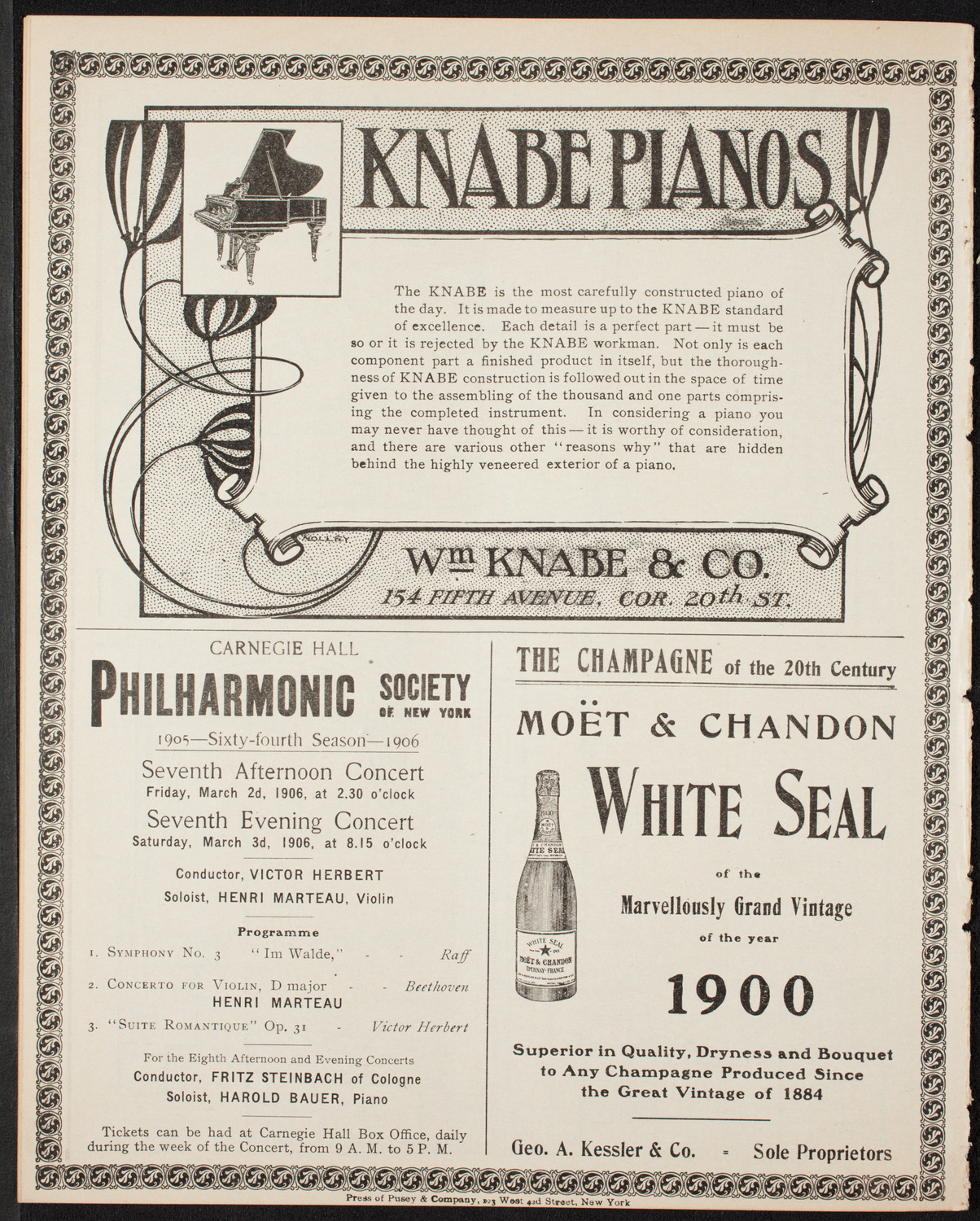 New York Symphony Orchestra, February 13, 1906, program page 12