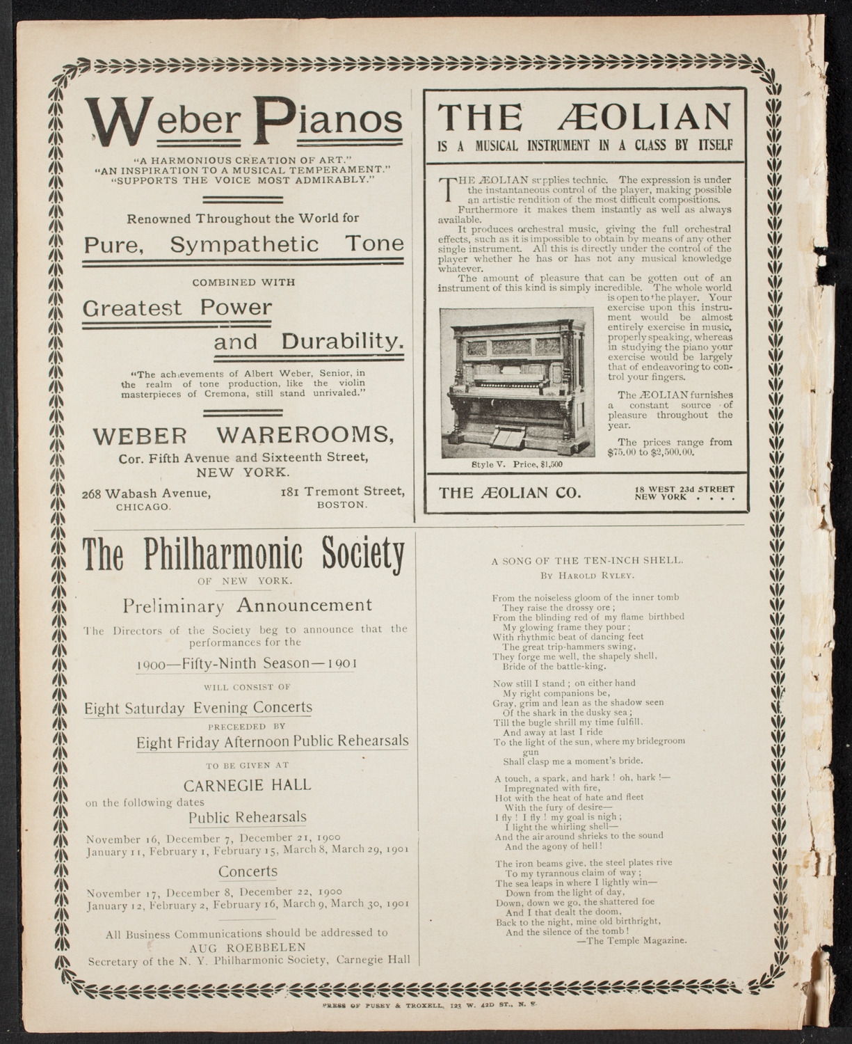 Graduation: College of St. Francis Xavier, June 25, 1900, program page 8