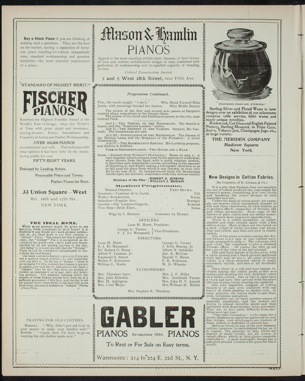 Students' Dramatic Club, March 7, 1898, program page 6