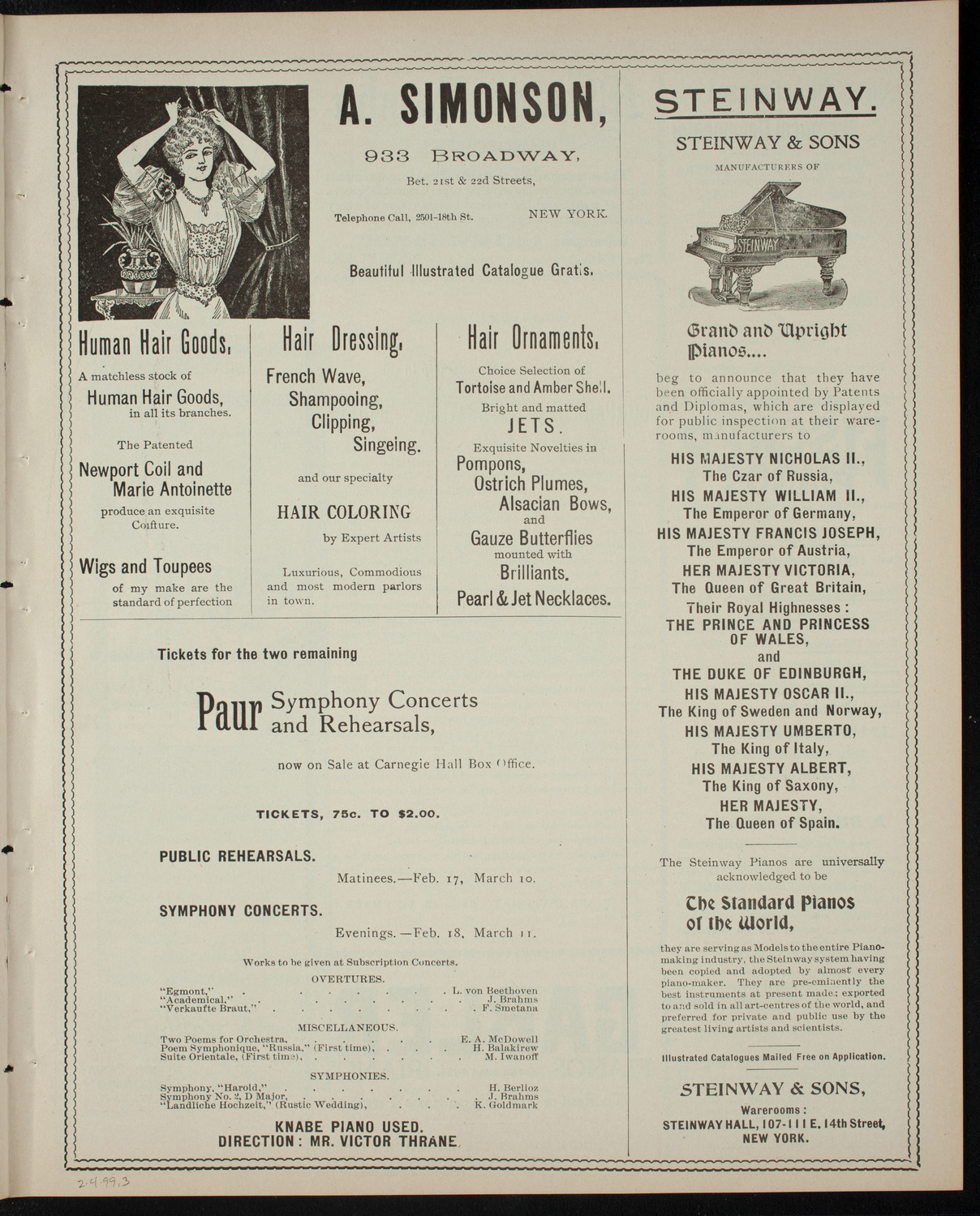 Comparative Literature Society Saturday Morning Conference, February 4, 1899, program page 5