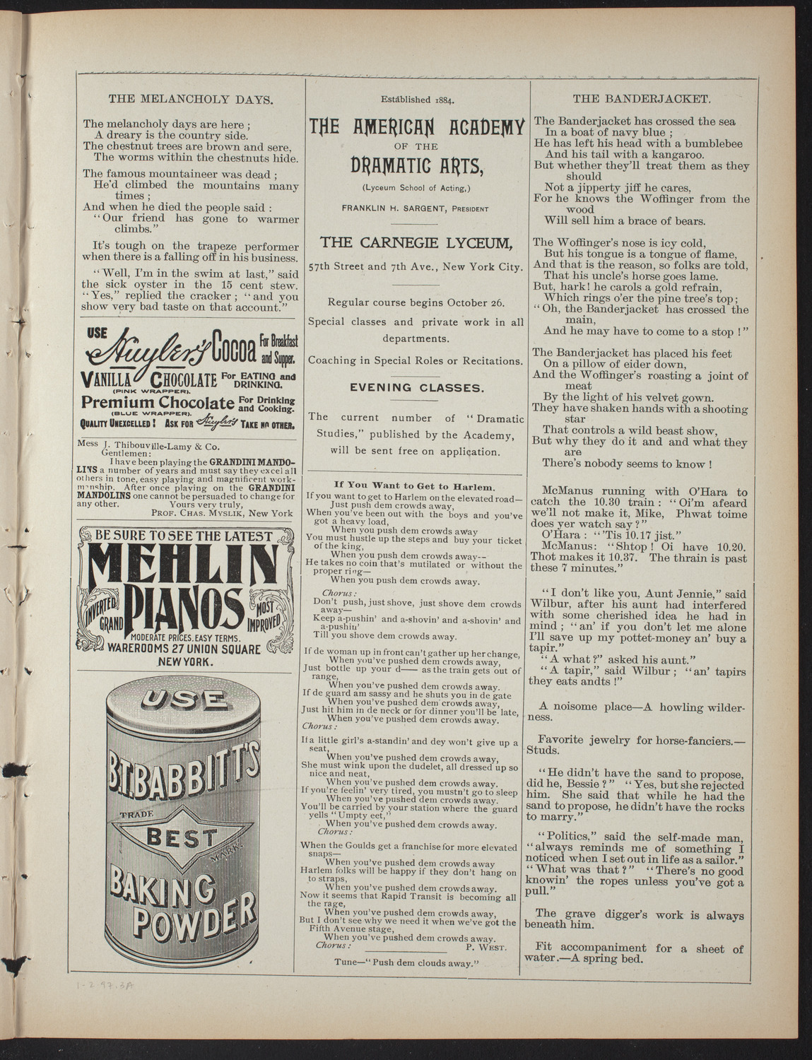 Smith College Class of 1895: "A Midsummer Night's Dream", January 2, 1897, program page 7