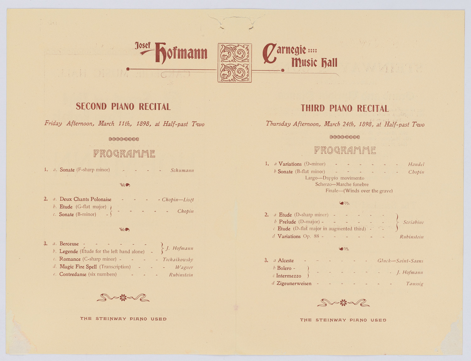 Josef Hofmann, March 1898