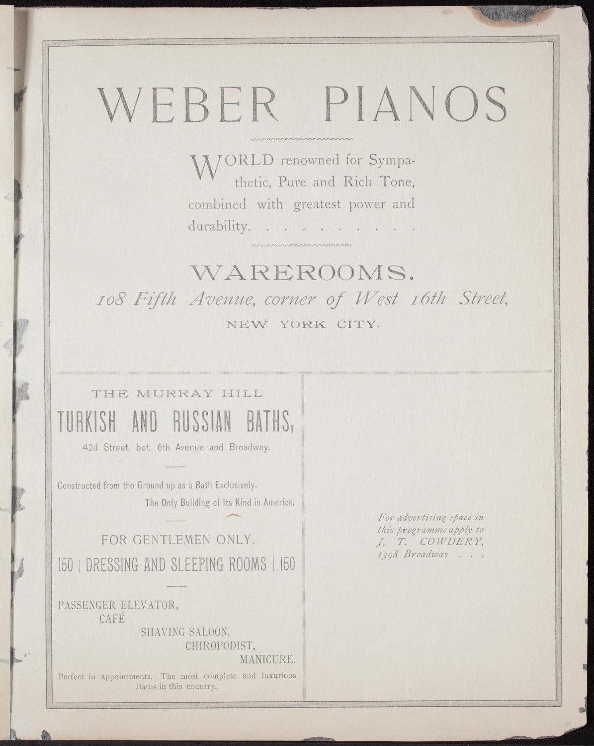 Grand Concert featuring Dr. Antonín Dvorák, October 21, 1892, program page 7