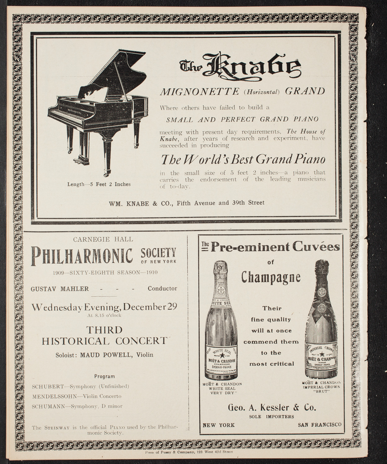 Lillian Nordica, Soprano, and Teresa Carreño, Piano, December 19, 1909, program page 12