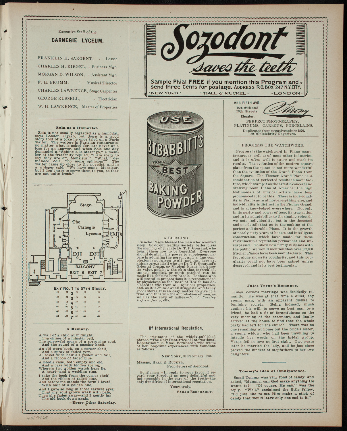 Evening Musicale by St.Christopher's Chapter of Kings Daughters and Sons, April 14, 1899, program page 3