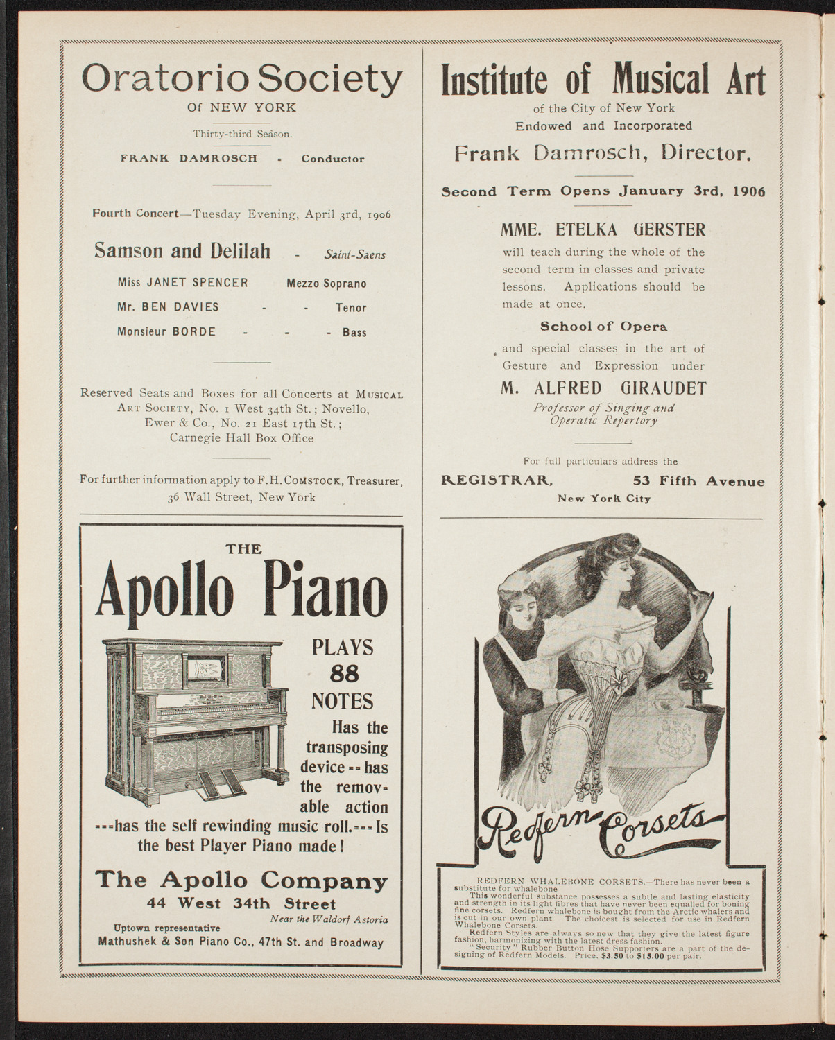 Elmendorf Lecture: Quaint Holland, February 26, 1906, program page 2