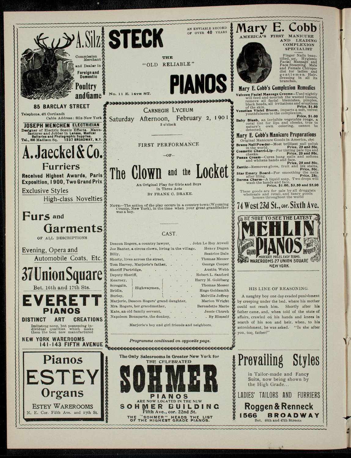 The Children's Theatre, February 2, 1901, program page 2