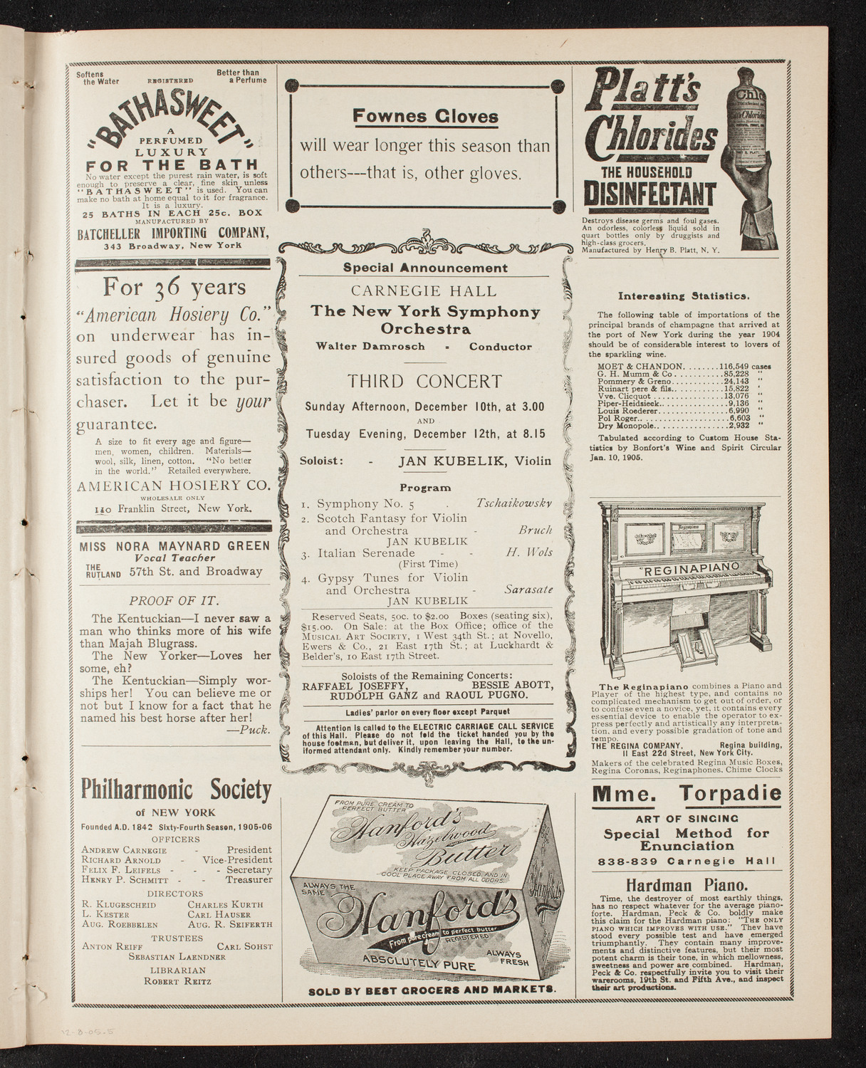 Mendelssohn's Elijah, December 8, 1905, program page 9