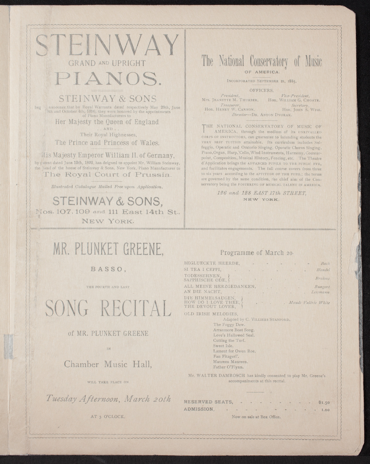 Adelina Patti and Others, March 16, 1894, program page 7