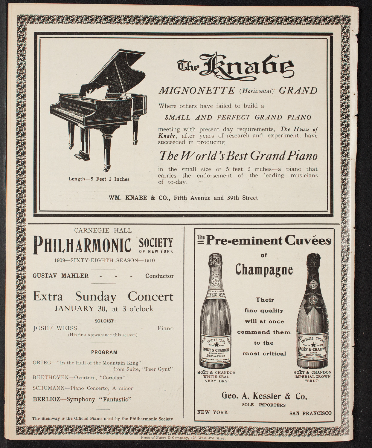 New York Philharmonic, January 26, 1910, program page 12