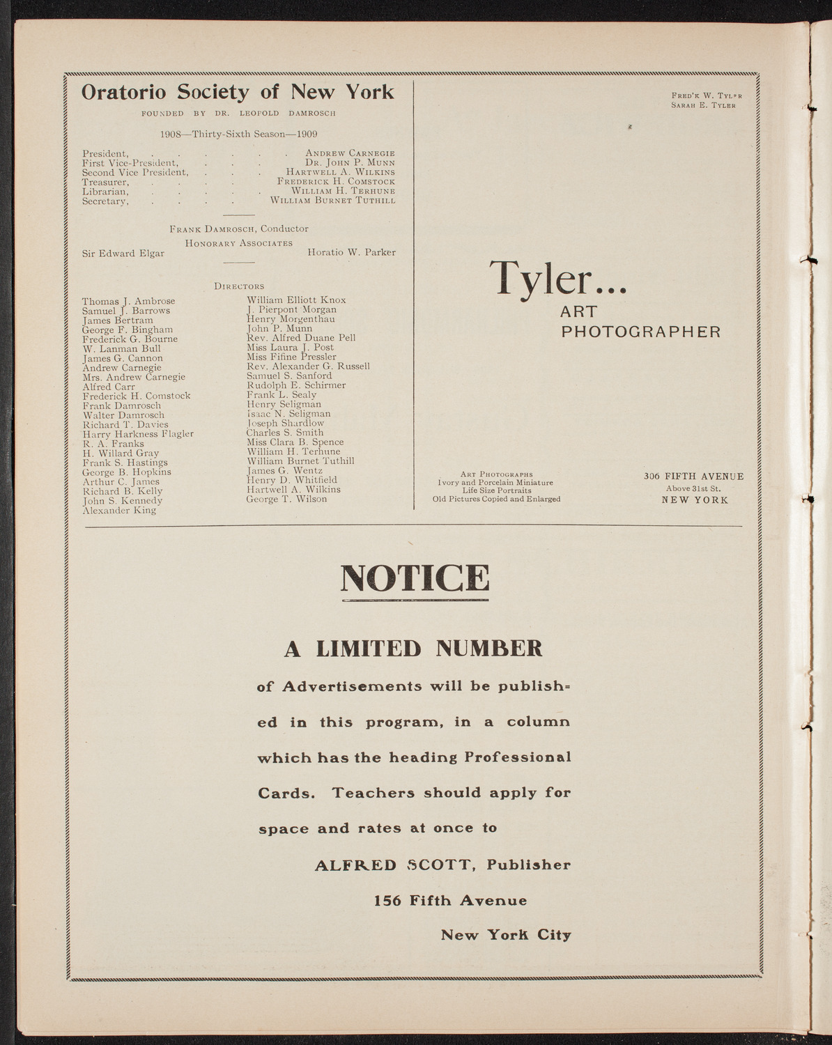 Benefit: Society of St. Vincent de Paul, May 2, 1909, program page 10