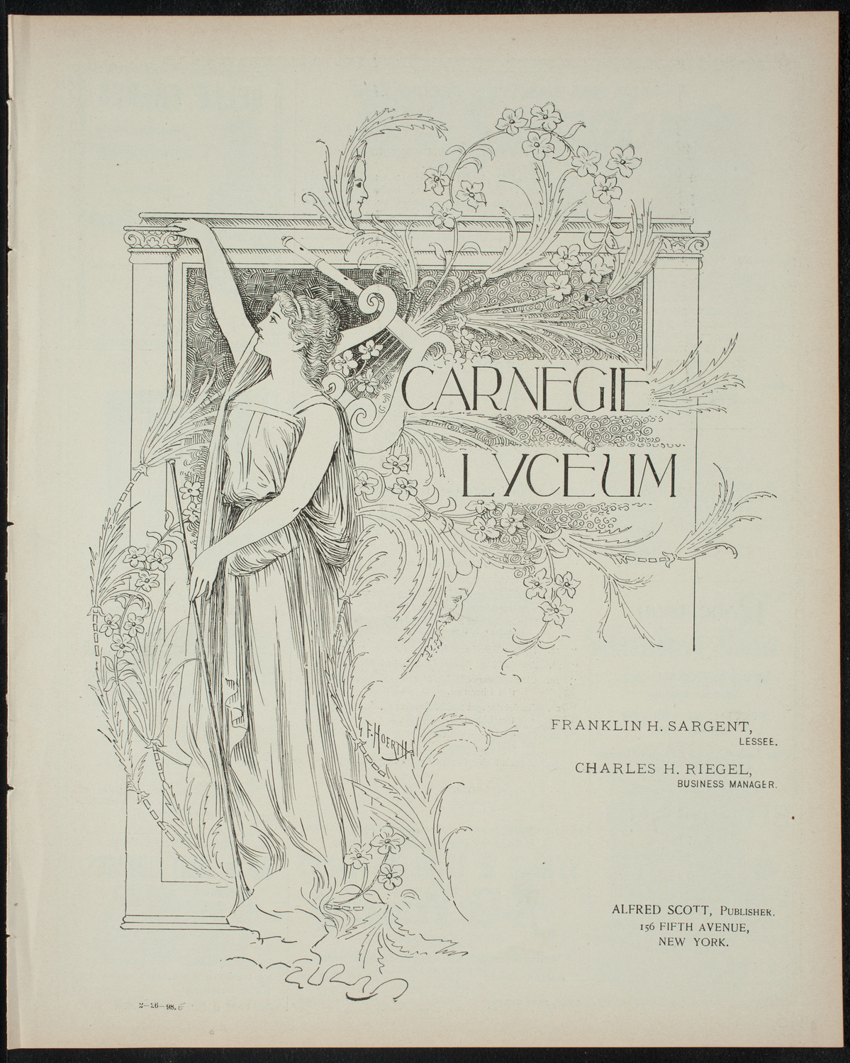 Columbia College Musical Society, February 26, 1898, program page 1