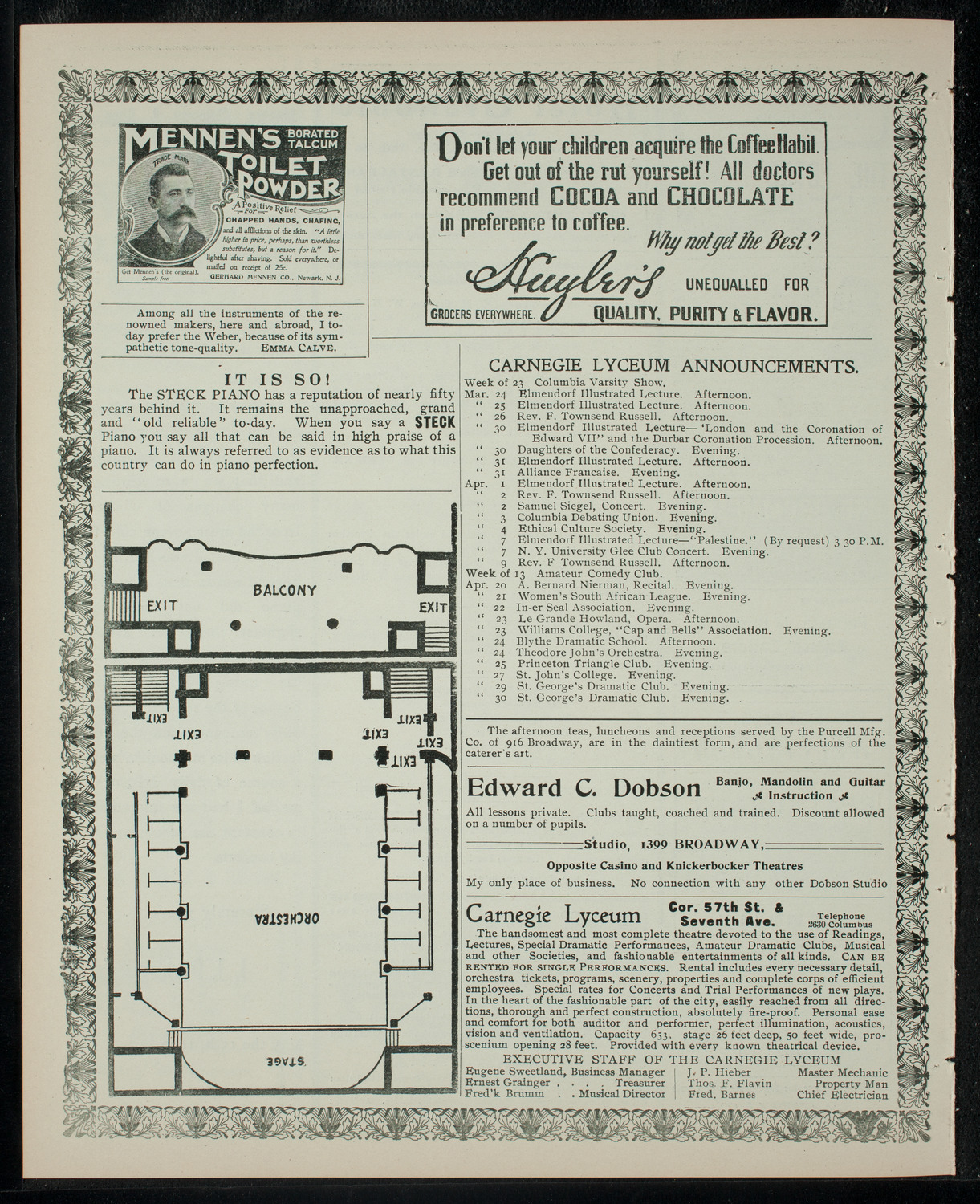 Columbia Varsity Show 1903, March 23, 1903, program page 4