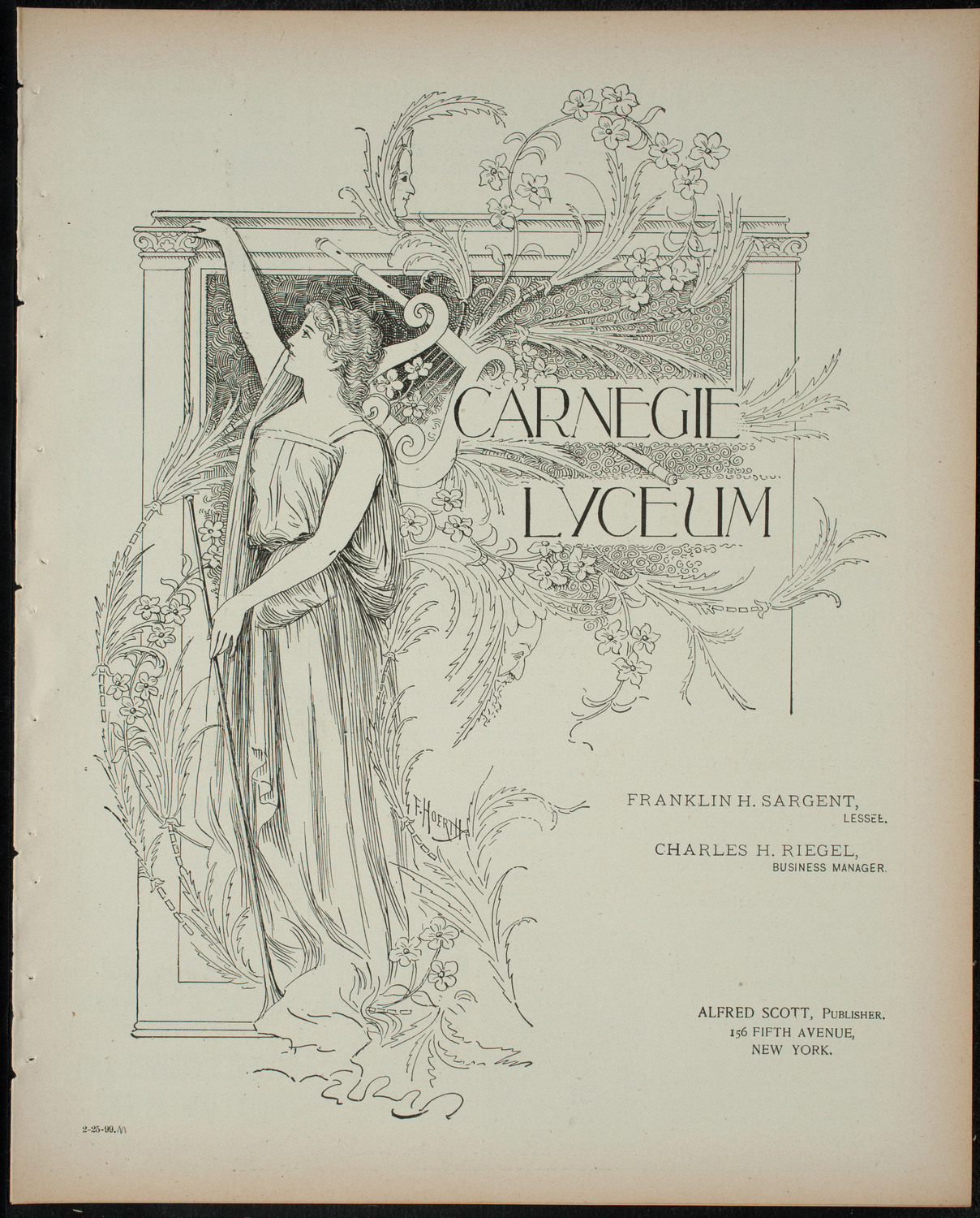 Comparative Literature Society Saturday Morning Conference, February 25, 1899, program page 1