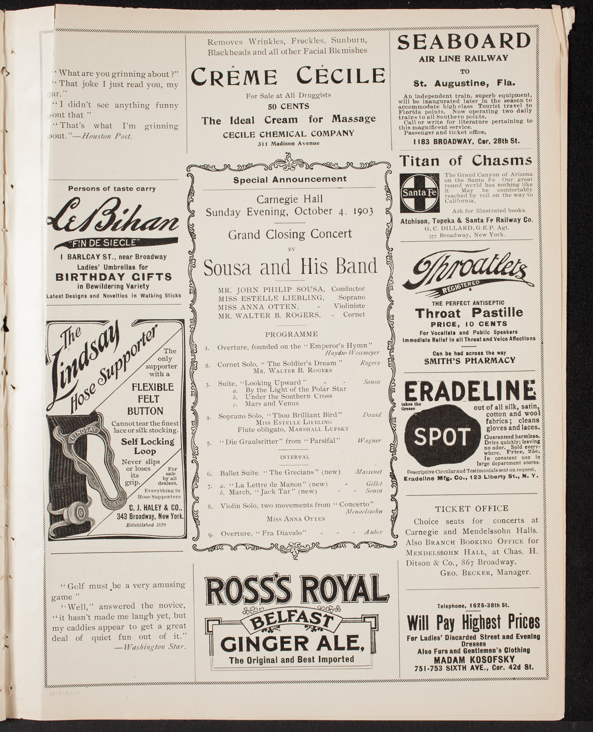 Metropolitan Street Railway Association Vaudeville Program, October 3, 1903, program page 9