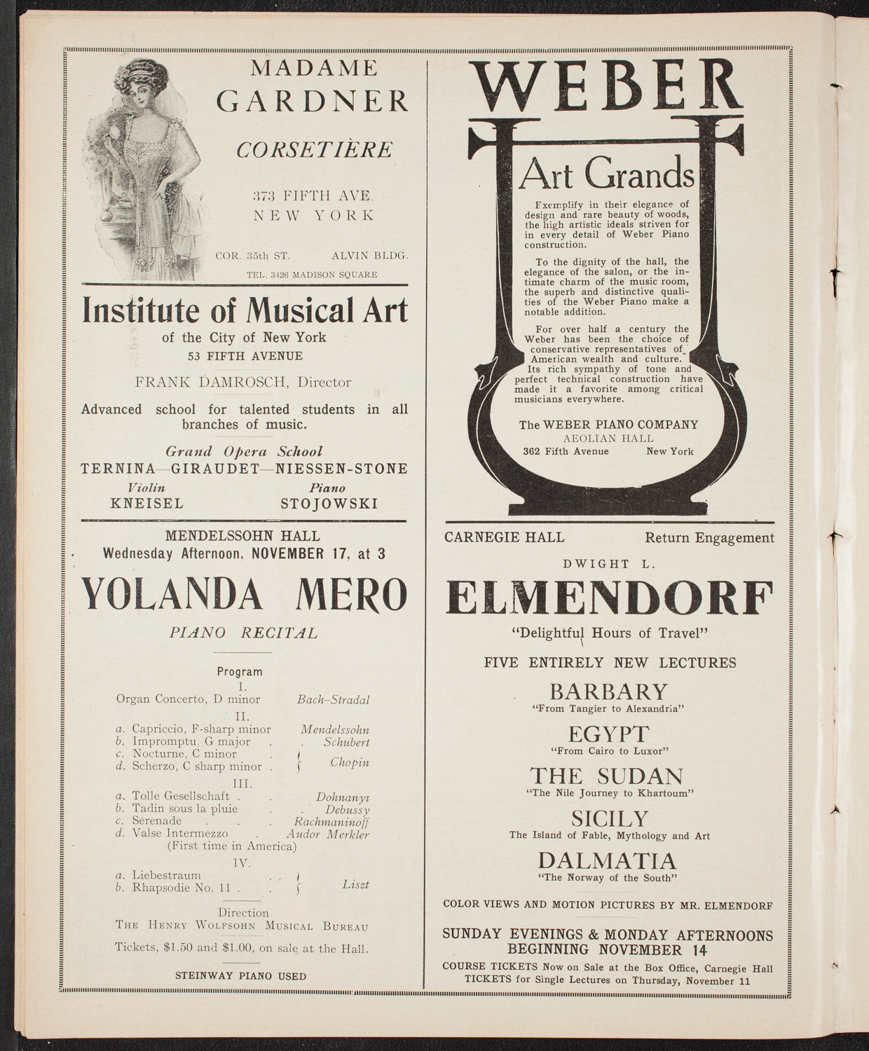 Boston Symphony Orchestra, November 13, 1909, program page 6