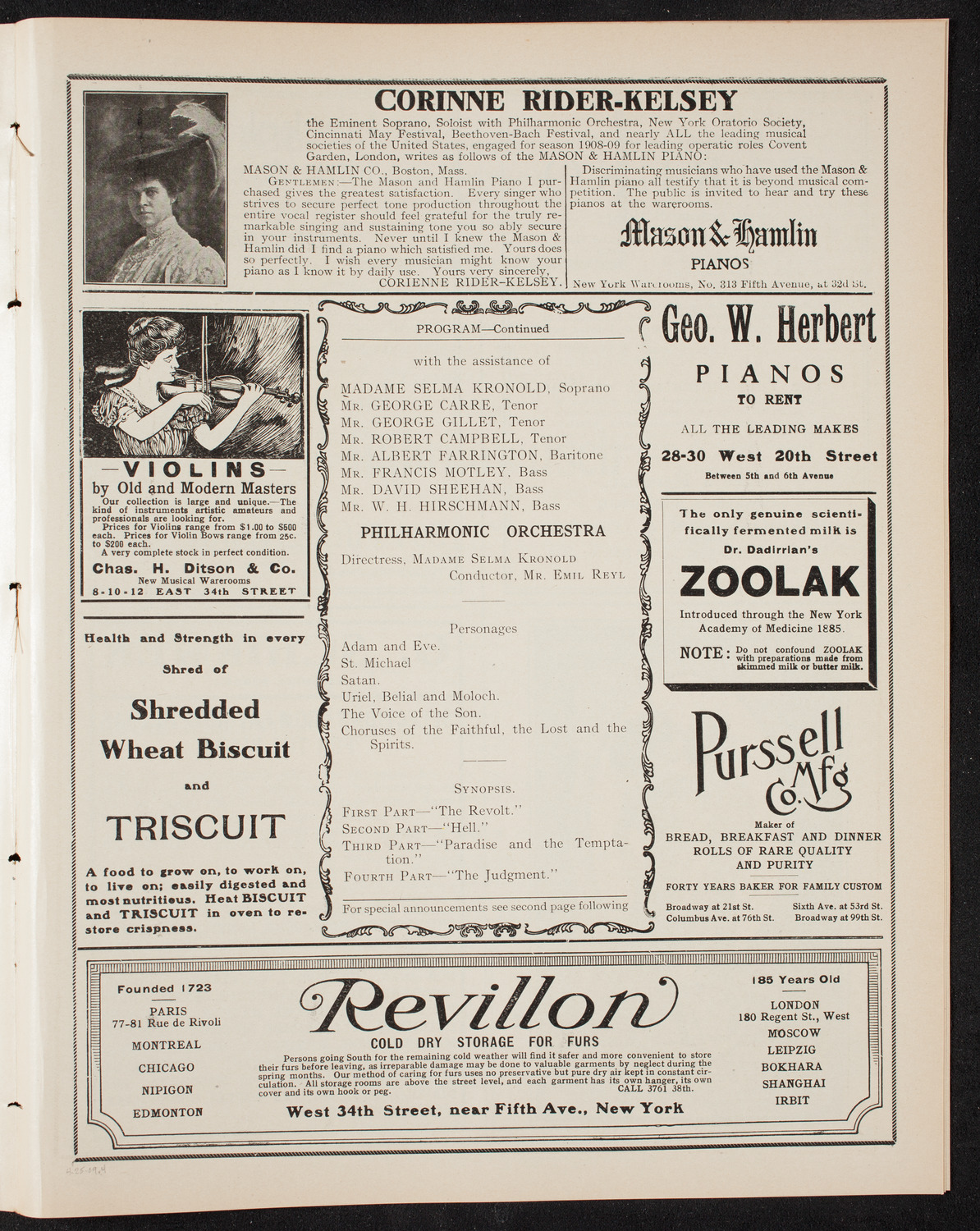 Catholic Oratorio Society, April 25, 1909, program page 7