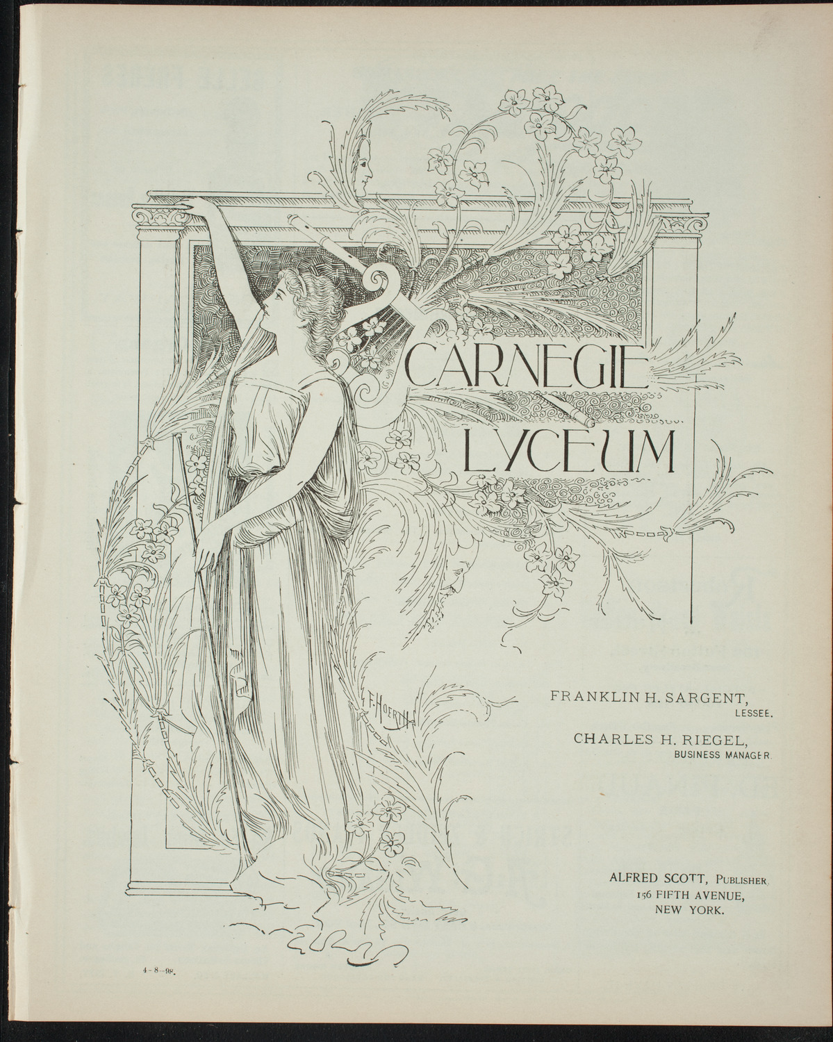 The People's Institute/ Lecture: Labor Problems, April 8, 1898, program page 1