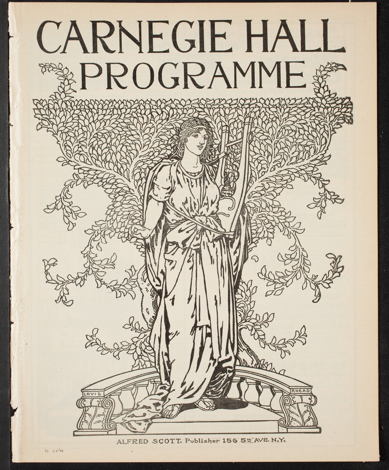 Richard Strauss with Wetzler Symphony Orchestra, March 9, 1904, program page 1