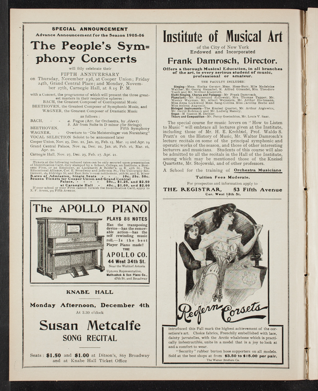 Russian Symphony Society of New York, November 18, 1905, program page 2