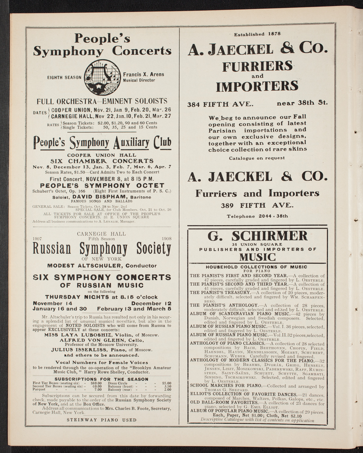 David Bispham, Baritone, October 13, 1907, program page 8